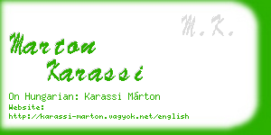 marton karassi business card